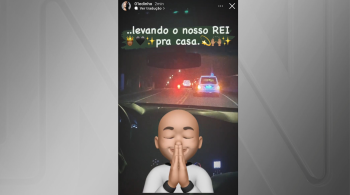 Edinho publicou uma foto no Instagram a caminho da Vila Belmiro, onde será o velório do ex-jogador
