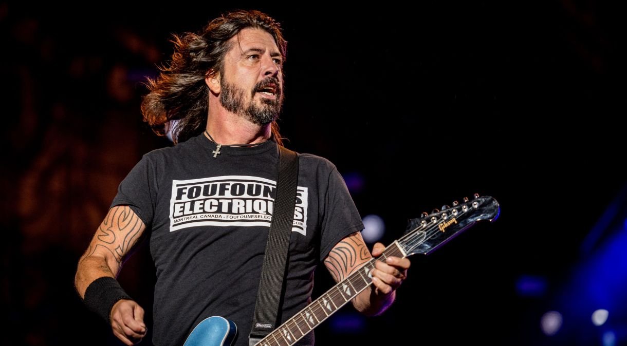 Dave Grohl, vocalista do Foo Fighters, se apresenta no Rock in Rio