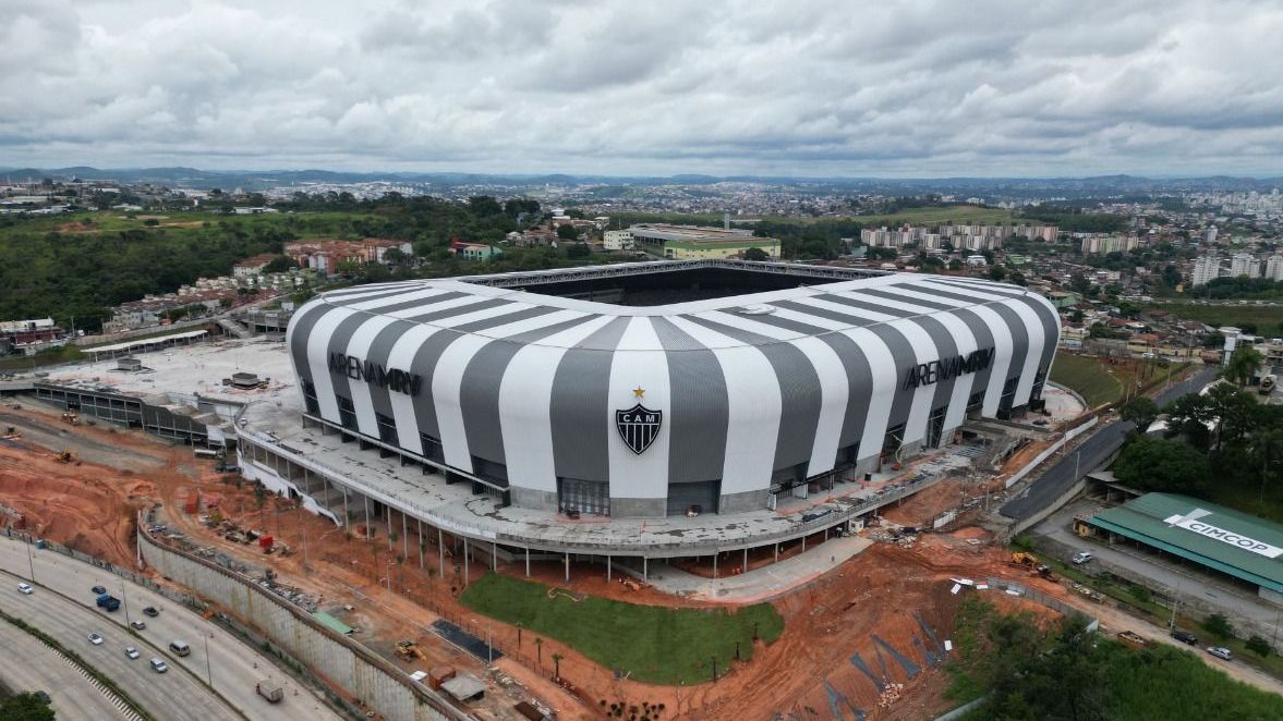 Fachada da Arena MRV, futuro estádio do Atlético-MG