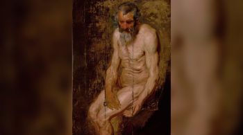 Obra do barroco pintor belga Anthony van Dyck foi estudo para pintura posterior e retrata um homem mais velho nu sentado em um banquinho