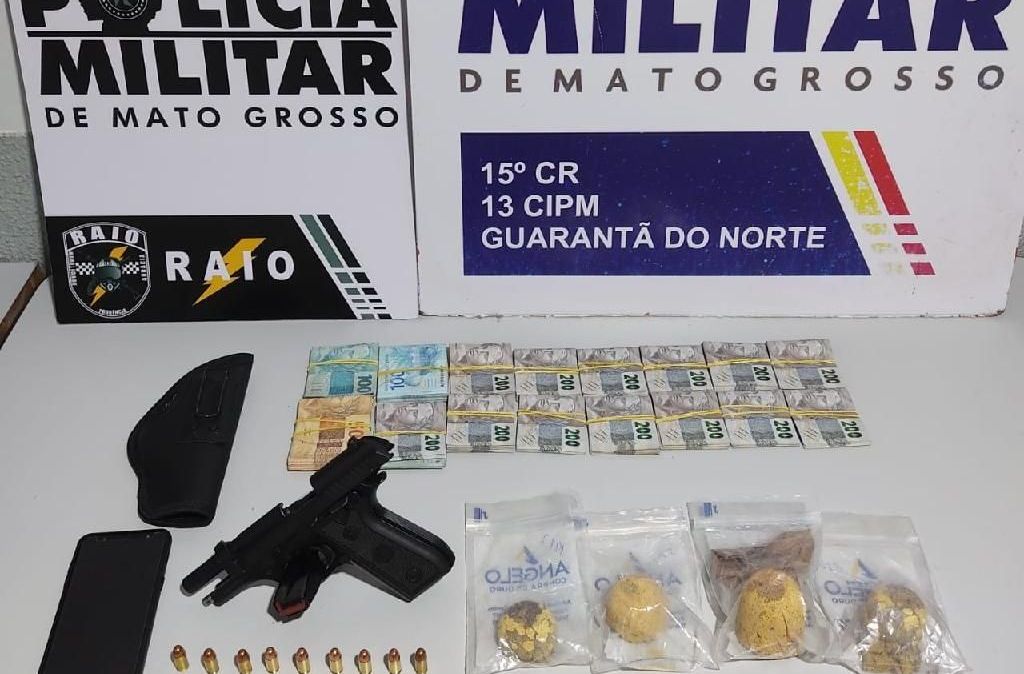 Material apreendido pela Polícia Militar.