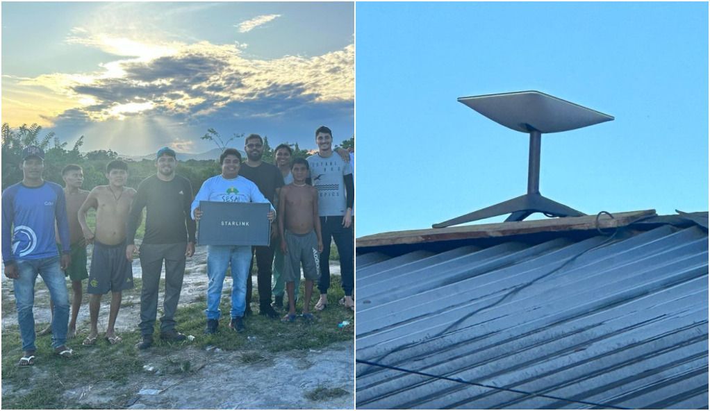 Terra Yanomami instala primeira antena de internet via satélite de empresa de Elon Musk