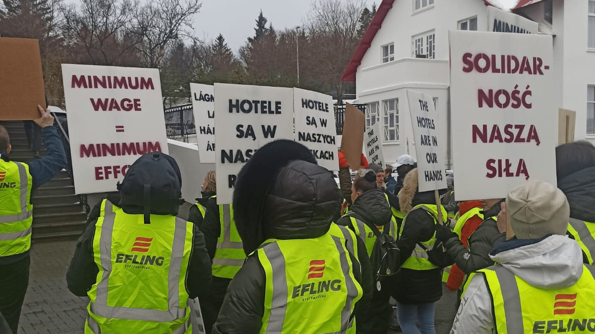 Sindicatos protestam na Islândia por reajuste salarial