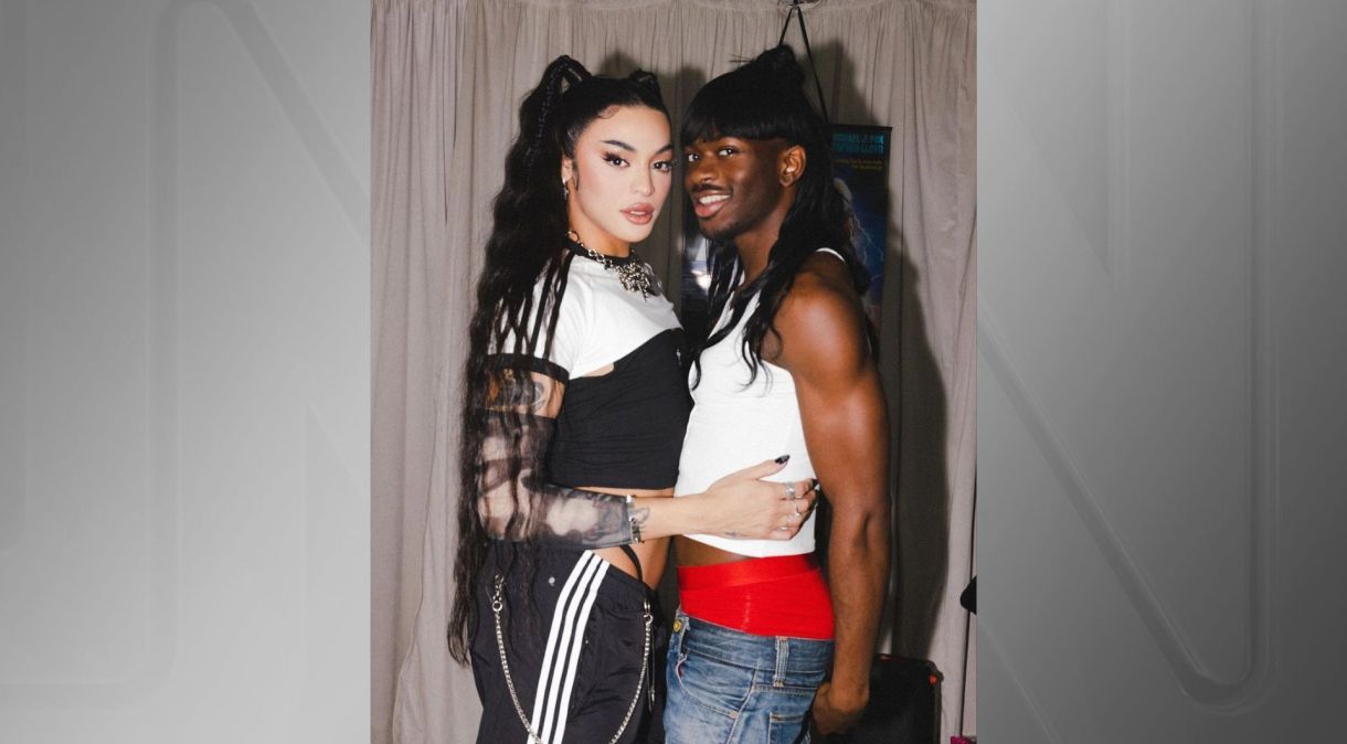 Pabllo Vittar e Lil Nas X antes de apresentação no Lollapalooza 2023