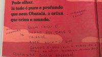 Com críticas a religiões de matriz africana, mãe vandaliza livro infantil de Emicida