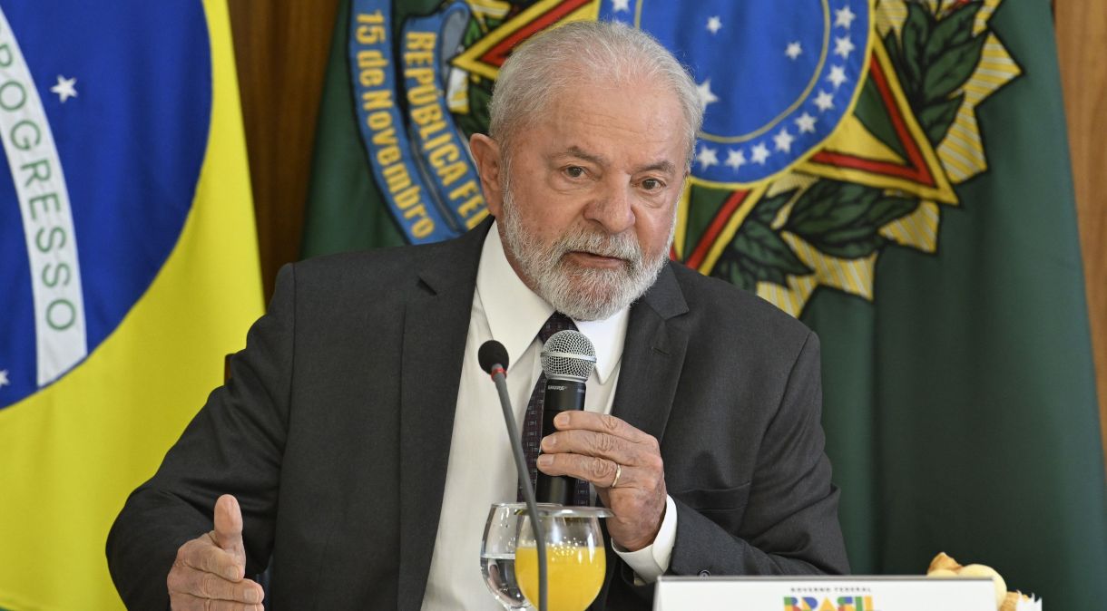 O presidente da república, Luiz Inácio Lula da Silva, em café da manhã com jornalistas, no Palácio do Planalto.