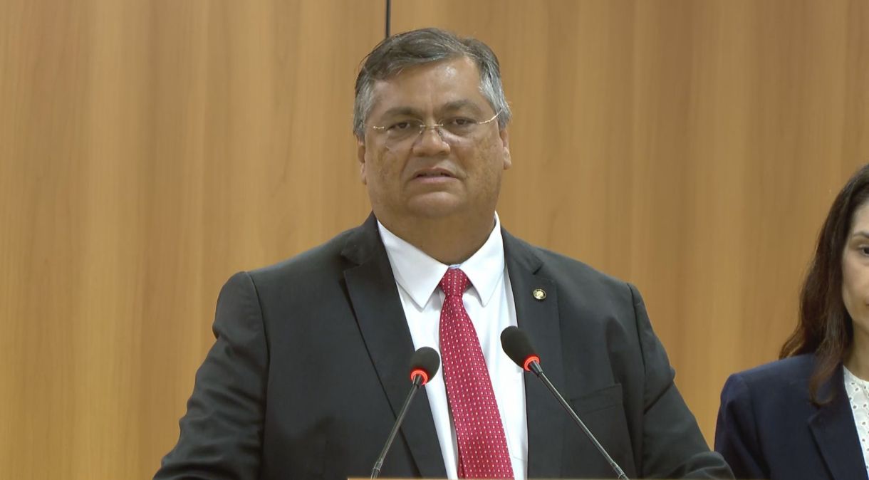 Ministro da Justiça, Flávio Dino, em entrevista coletiva