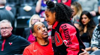 Filha de jogador do Bulls roubou a cena durante a partida