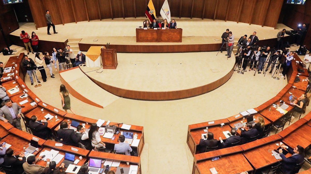 Audiência de impeachment contra o presidente equatoriano, Guillermo Lasso, em Quito, Equador