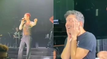 Video mostra momento em que Adam Levine reconheceu Renato Bodeman, frequentador das apresentações da banda, na plateia do show nos Estados Unidos