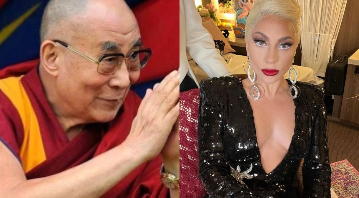 Dalai Lama e a cantora Lady Gaga