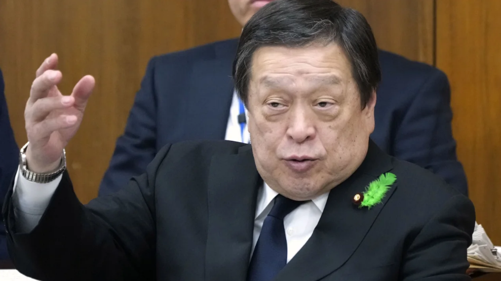 O ministro da Defesa do Japão, Yasukazu Hamada, em uma sessão do comitê da Câmara dos Representantes em Tóquio, em 21 de abril de 2023