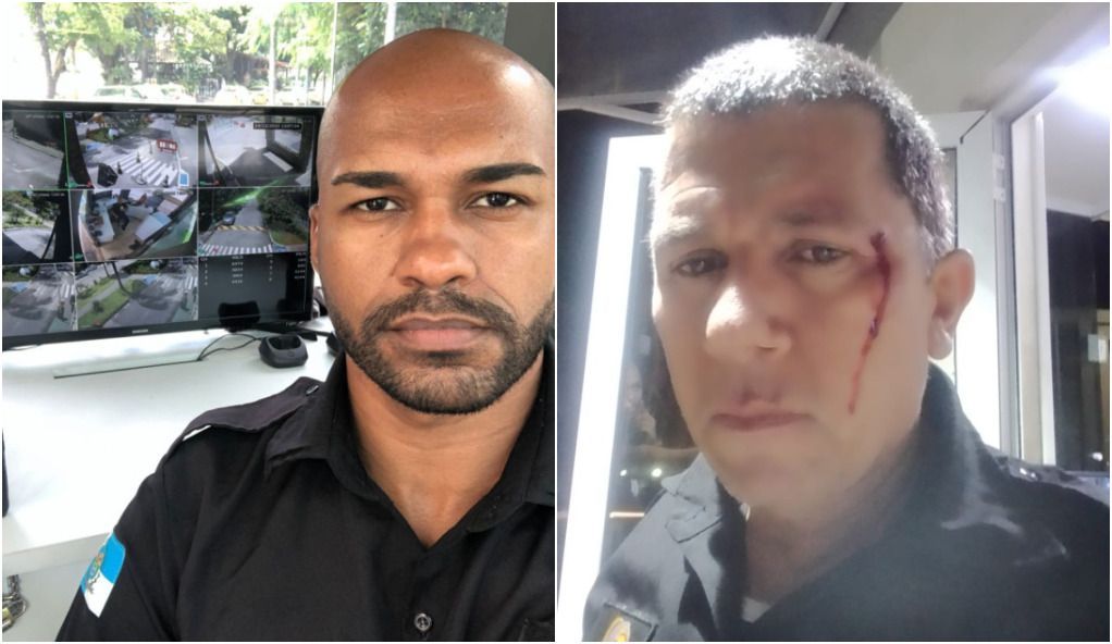 Porteiros Marcos Paulo de Lima Sardinha (esq.) e Edson Ferreira de Barros (dir.) foram agredidos em condomínio na zona oeste do Rio.