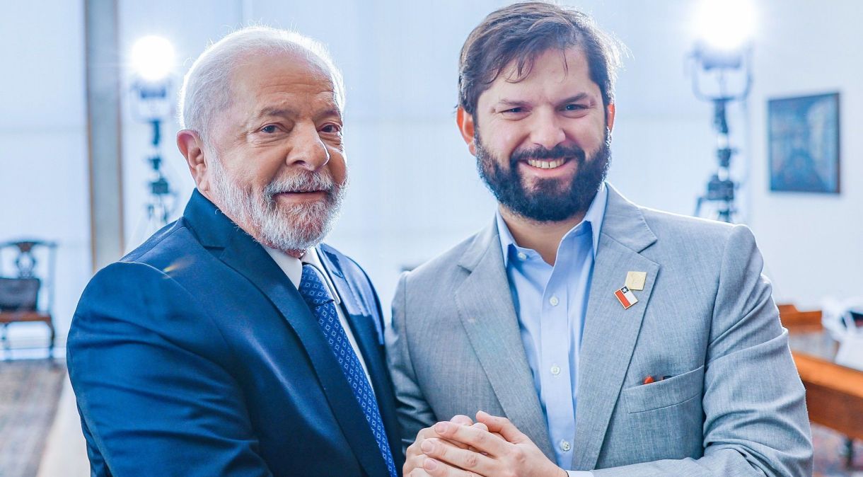 Presidente do Brasil, Luiz Inácio Lula da Silva (PT), e o presidente do Chile, Gabriel Boric