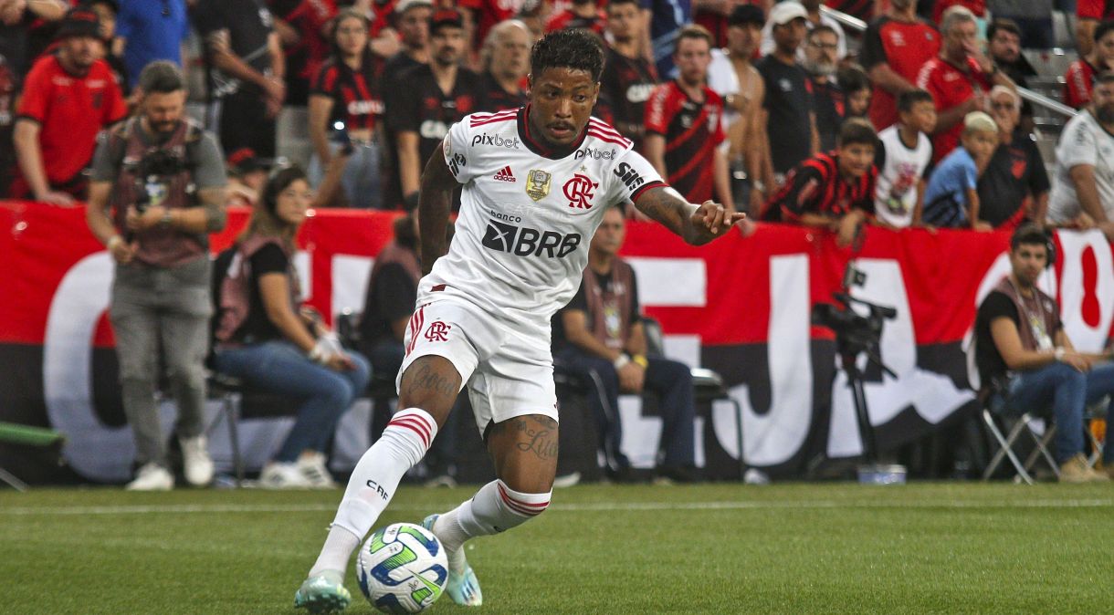 Marinho em seu último jogo pelo Flamengo, contra o Athletico-PR, em 7 de maio