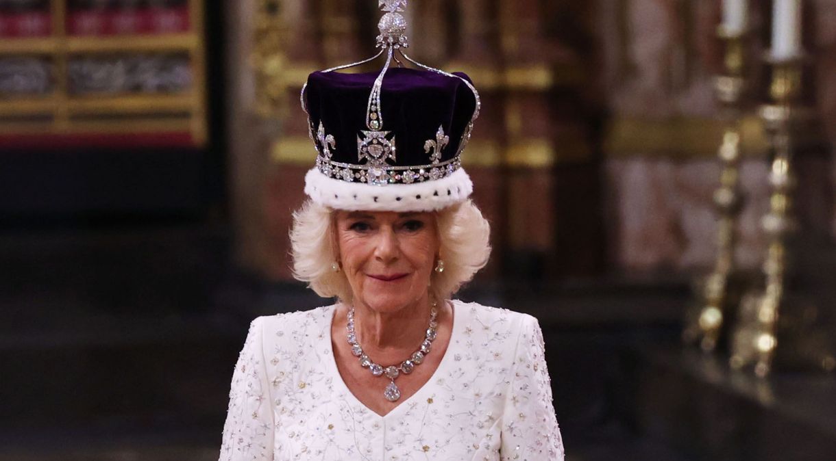 A rainha Camilla, durante a coroação