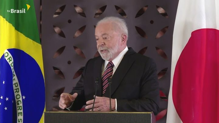 Presidente Lula em coletiva de imprensa após finalização do encontro do G7 no Japão