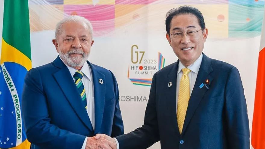 Presidente Luiz Inácio Lula da Silva e o primeiro-ministro do Japão Fumio Kishida.