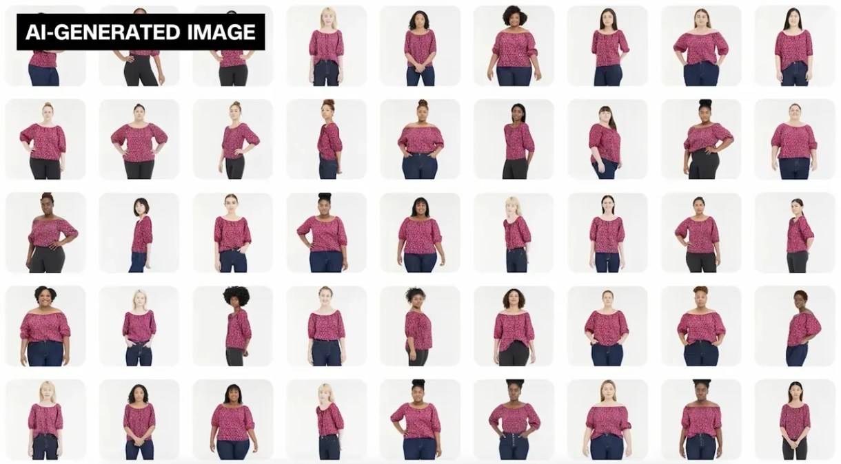 Recurso de teste virtual do Google usa IA generativa para mostrar roupas em ampla seleção de tipos de corpos