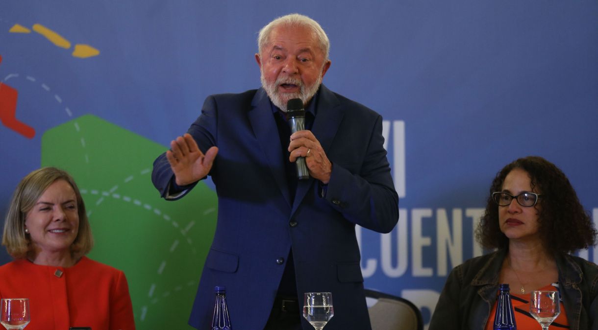 O presidente da República, Luiz Inácio Lula da Silva (PT), durante a Abertura do 26º Encontro do Foro de São Paulo