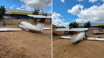 Piloto teve de fazer pouso forçado em um campo de futebol na Zona Norte de Teresina depois que aeronave perdeu sustentação; foi o segundo acidente aéreo na cidade em 24 horas 