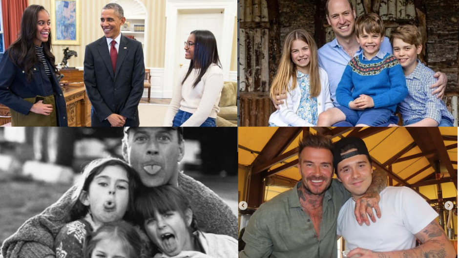 Barack Obama, Príncipe William, Bruce Willis e David Beckham celebraram a data com seus familiares