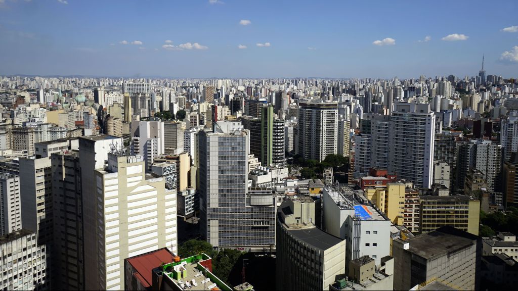 Vista dos prédios na região central da cidade de São Paulo