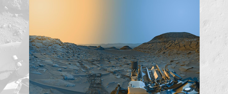 Imagem obtida pelo Rover Curiosity Mars da Nasa que mostra diferentes momentos do dia