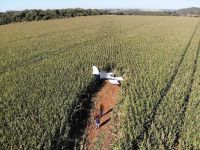 Aeronave faz pouso forçado em um milharal em Goiás, informou Corpo de Bombeiros