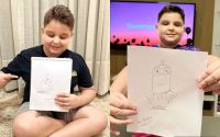 Menino autista que vende desenhos viraliza na web e famosos se solidarizam