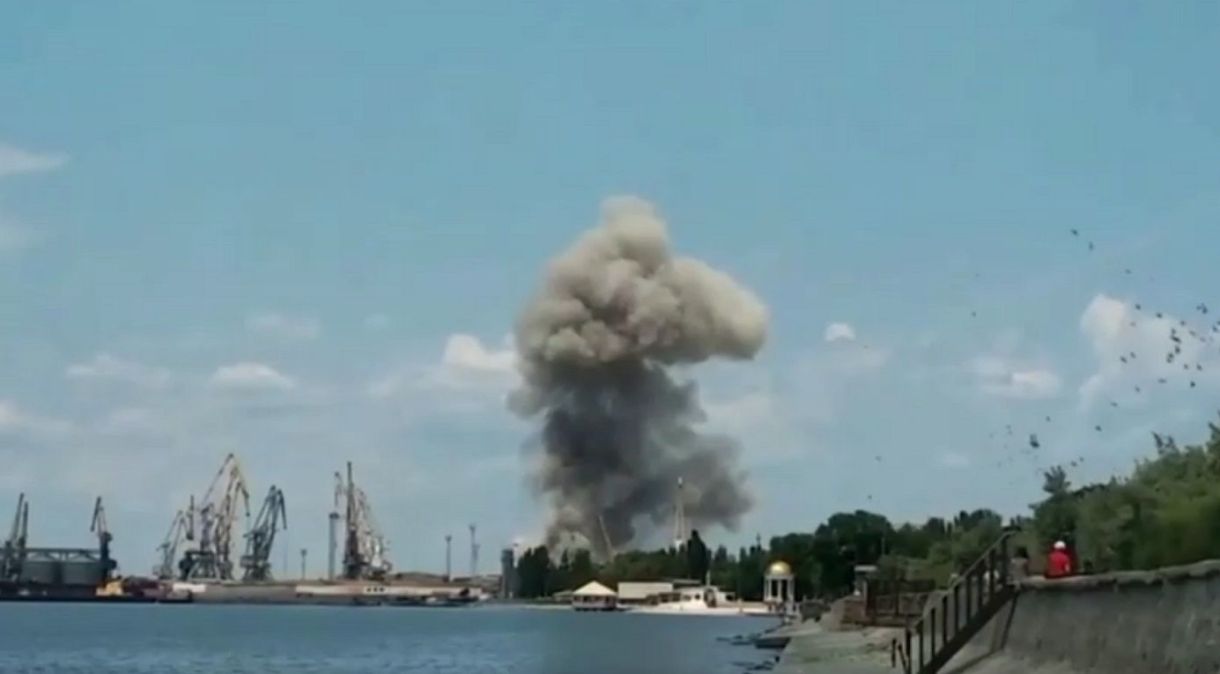 Vídeo divulgado na internet mostra explosão na região de Zaporizhzhia