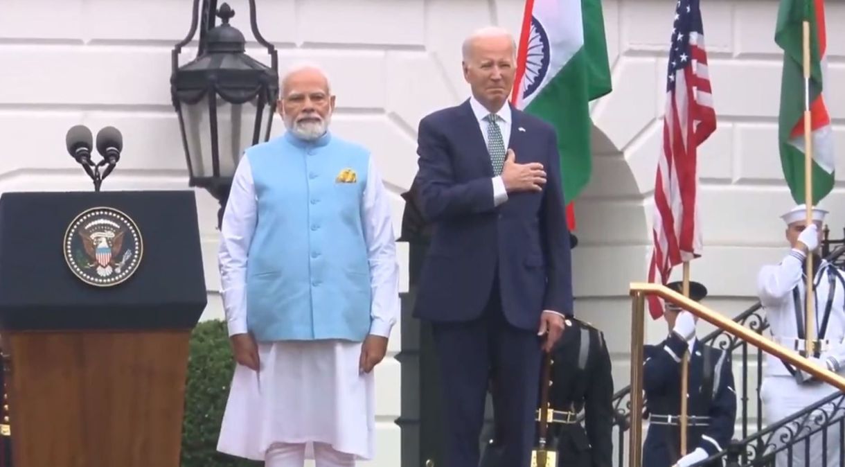 Primeiro-ministro indiano, Narendra Modi, e o presidente dos Estados Unidos, Joe Biden