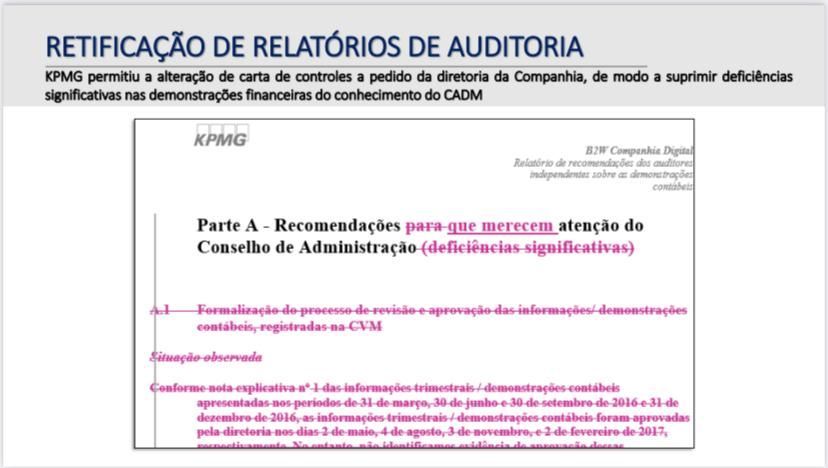 Documento da KPMG sobre a Americanas