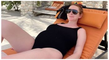 Atriz anunciou a gravidez no Instagram em março.; ela dará à luz em Dubai ao lado da família