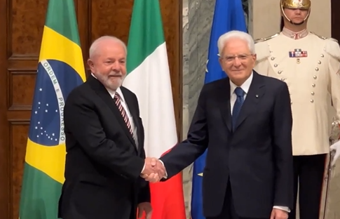 Luiz Inácio Lula da Silva e Sergio Mattarella, presidente da Itália