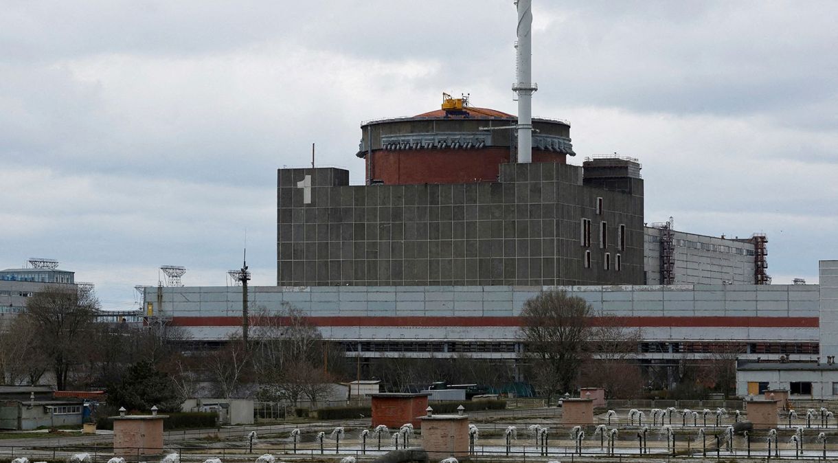 A usina nuclear de Zaporizhzhia na região sul de Zaporizhzhia, na Ucrânia, em 29 de março.