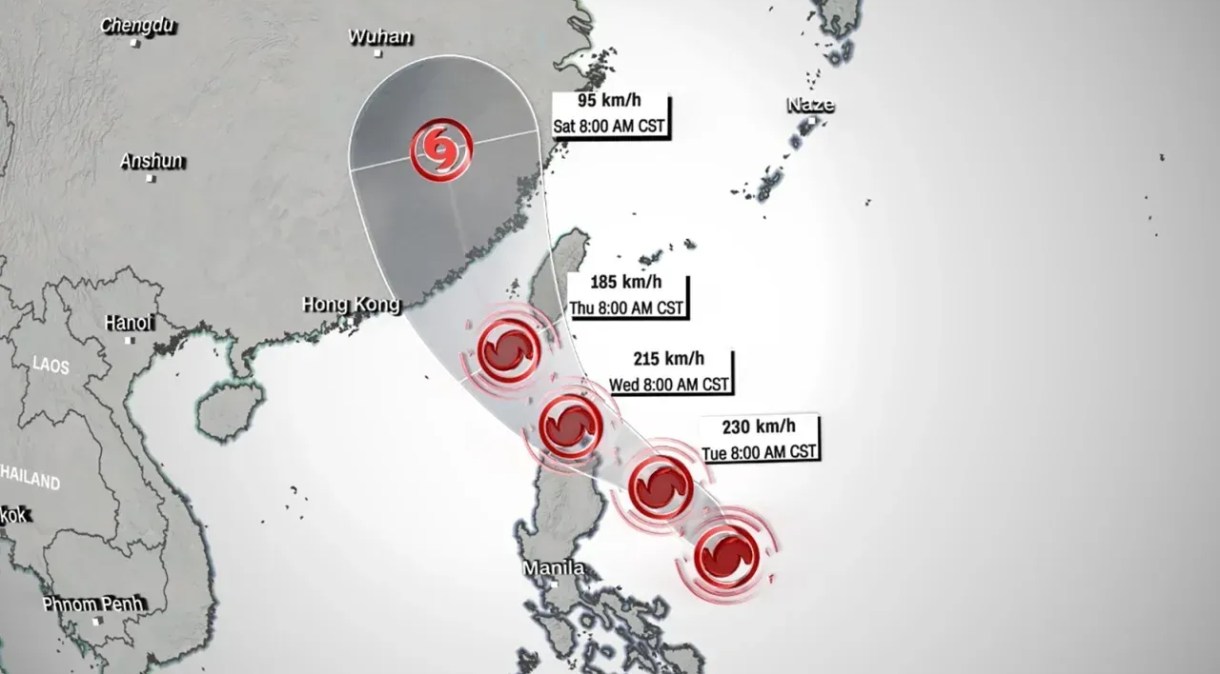 Tufão Doksuri deve atingir Taiwan, Hong Kong e China continental