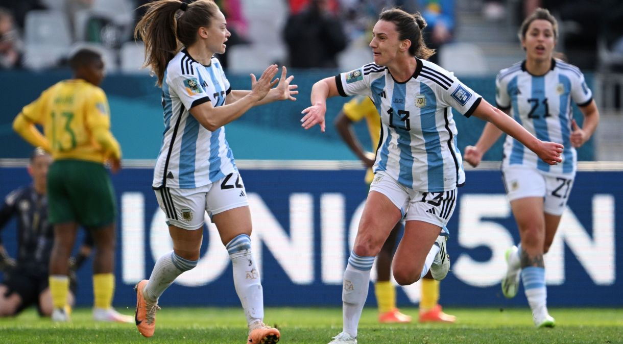 Sophia Braun marcou o primeiro gol da Argentina contra a África do Sul