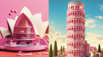 Construções icônicas, como a Torre de Pisa e a Ópera de Sydney, foram transformadas com o uso da plataforma de IA generativa Midjourney