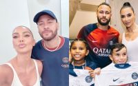 Neymar Jr. ensina coreografia de “Parado no bailão” para filho de Kim Kardashian