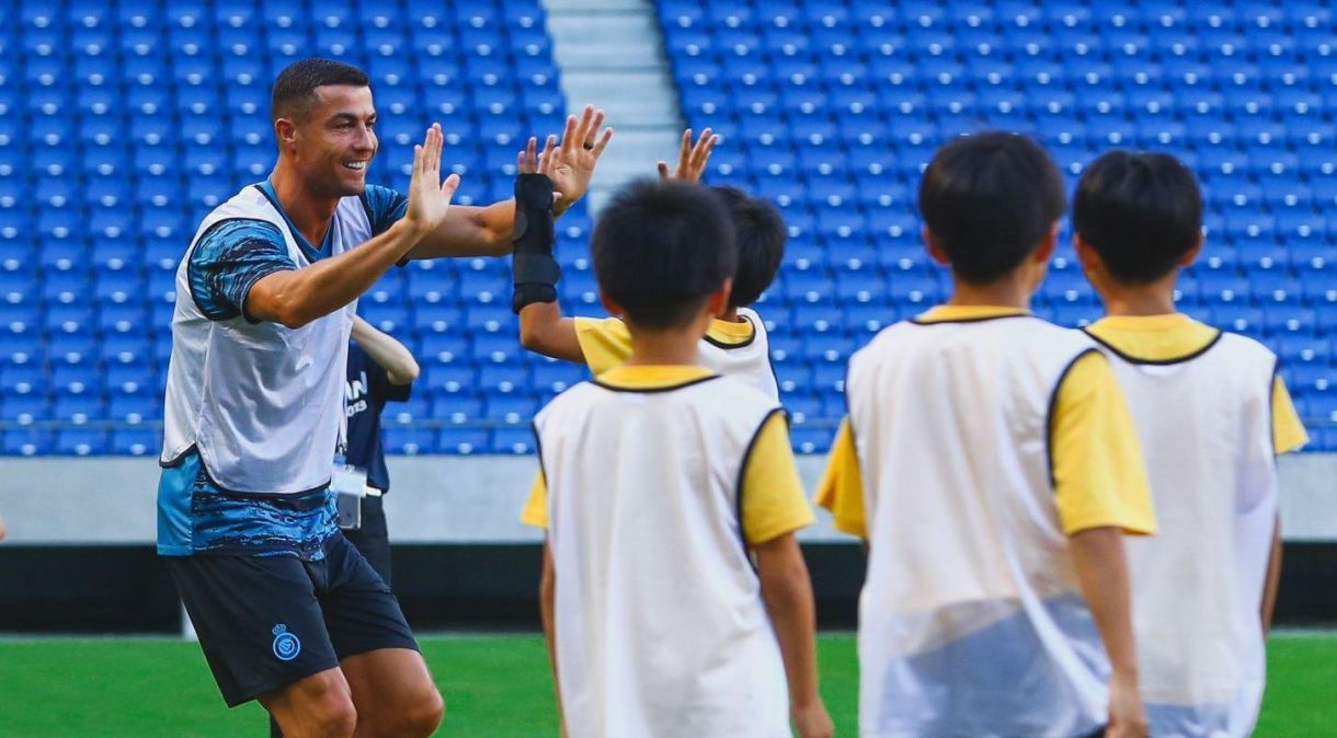 Cristiano Ronaldo chegou ao Japão na madrugada deste domingo