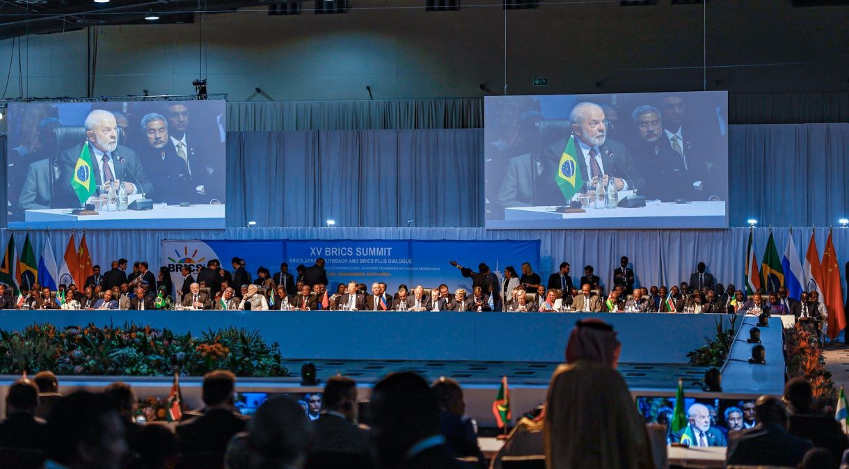 O presidente Luiz Inácio Lula da Silva (PT) durante reunião da cúpula dos Brics