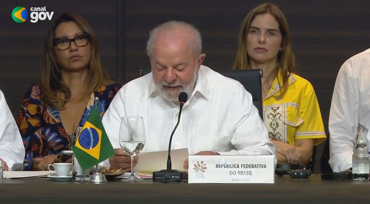 Lula foi o primeiro chefe de Estado a discursar na reunião dos países da Organização do Tratado de Cooperação Amazônica (OTCA), que compõe a programação da Cúpula da Amazônia, em Belém, no Pará.