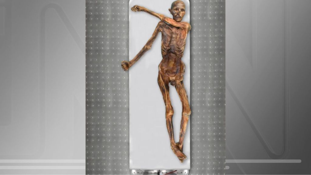 Corpo mumificado de Ötzi, conhecido como "Homem de Gelo"