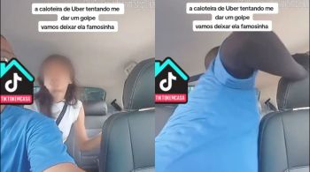 Vídeo publicado nas redes sociais do motorista mostra que ele revida e cospe de volta na cliente enquanto ela sai do carro