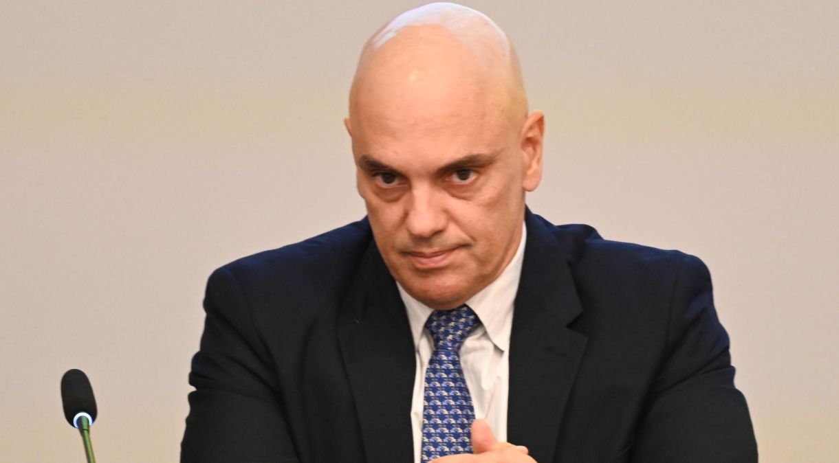 O ministro Alexandre de Moraes durante palestra em São Paulo