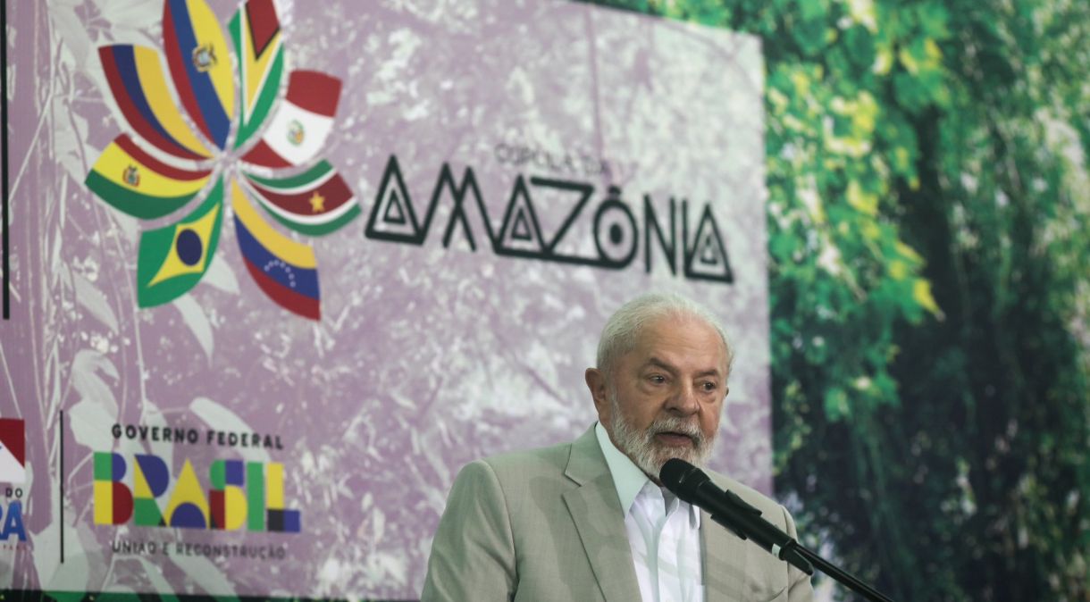 O presidente Luiz Inácio Lula da Silva (PT) durante a Cúpula da Amazônia