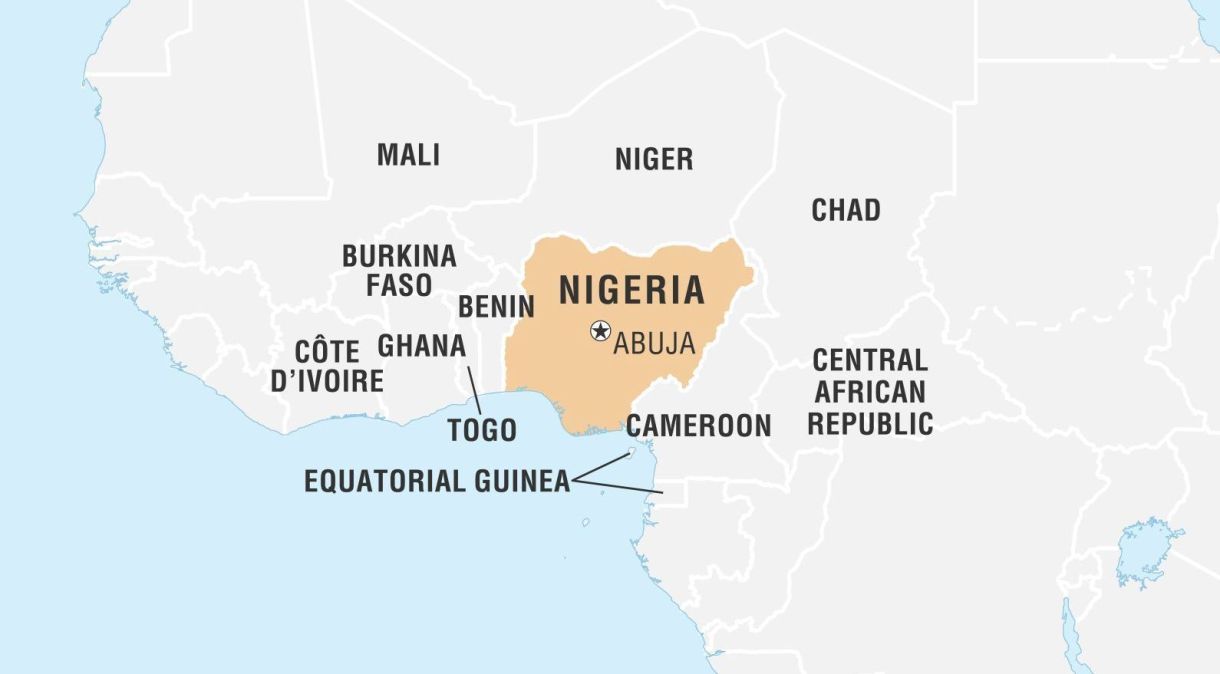 Localização da Nigéria na África