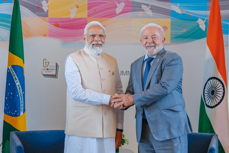 O presidente Lula e o primeiro-ministro da Índia, Narendra Modi