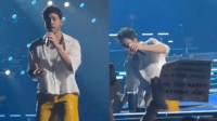 Nick Jonas se desequilibra e cai em buraco durante show em Boston